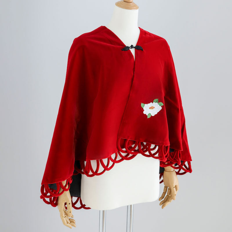ショール】ベロア素材赤 – kimono-hearts-onlinestore