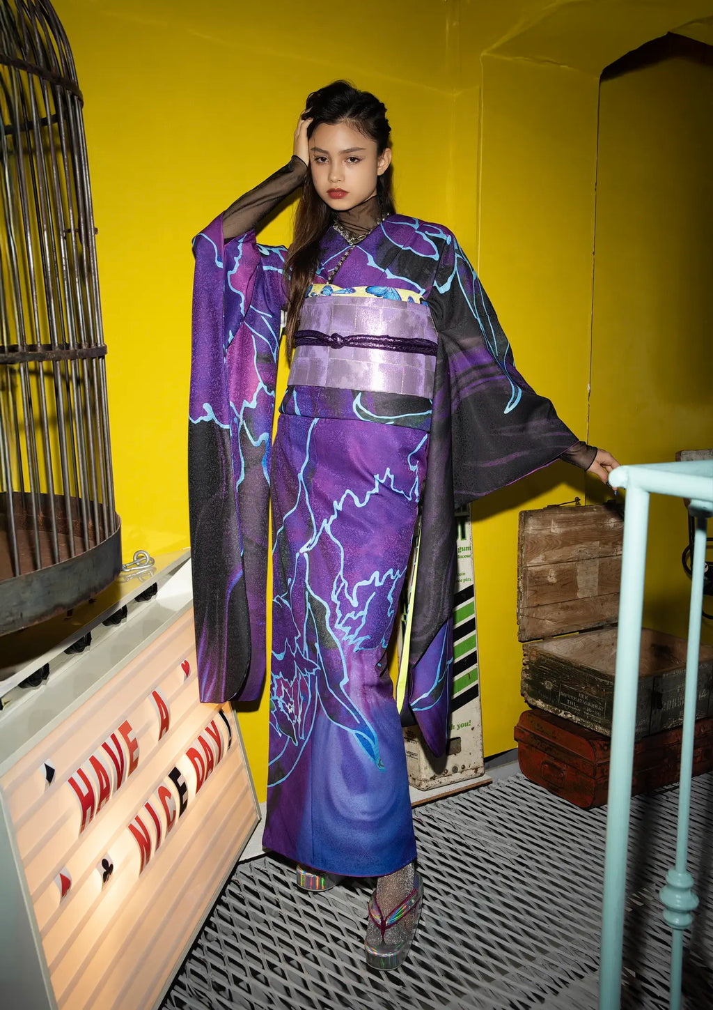 華やか気品の紫♡振袖フルセット　成人式前撮り　長襦袢ご希望の方に 華やか気品の紫♡振袖フルセット 成人式前撮り 長襦袢ご希望の