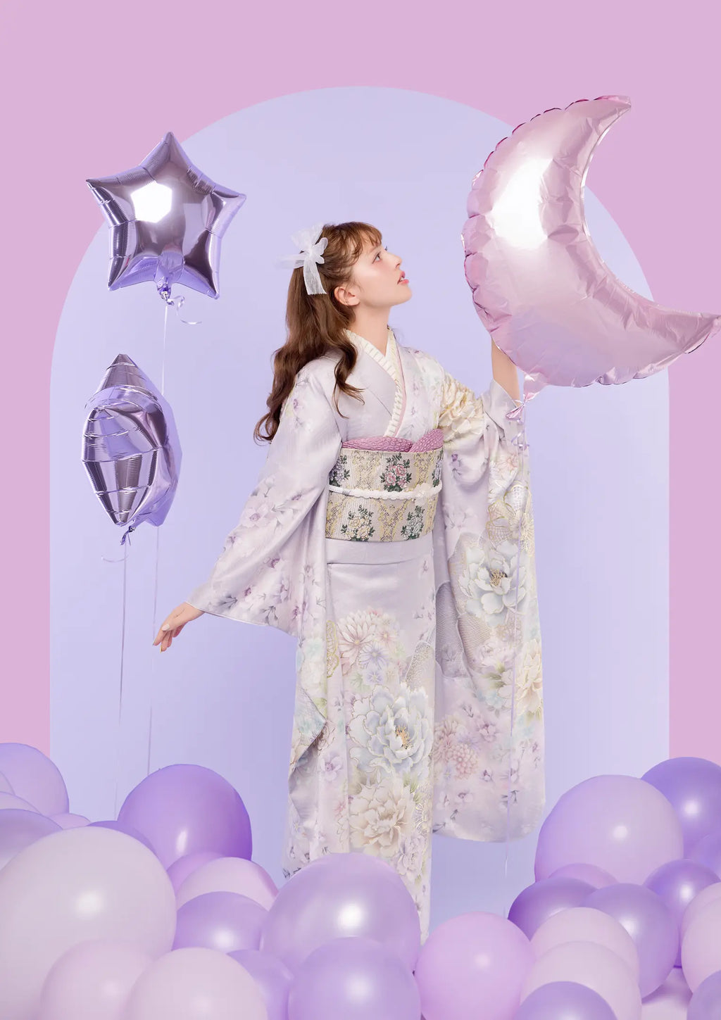 10131●振袖●正絹●新品●仕付け糸付き●薄青紫●菊●梅●成人式● 楽天市場】【振袖 レンタル】 結婚式 結納R778 正絹 絞り 水彩 紫 牡丹