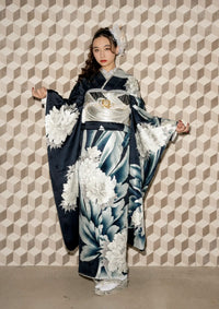 【振袖ネットレンタル：銀の華】モダンでシンプルなデザイン/KH-517