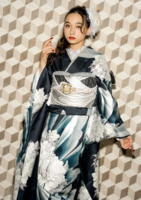 【振袖ネットレンタル：銀の華】モダンでシンプルなデザイン/KH-517