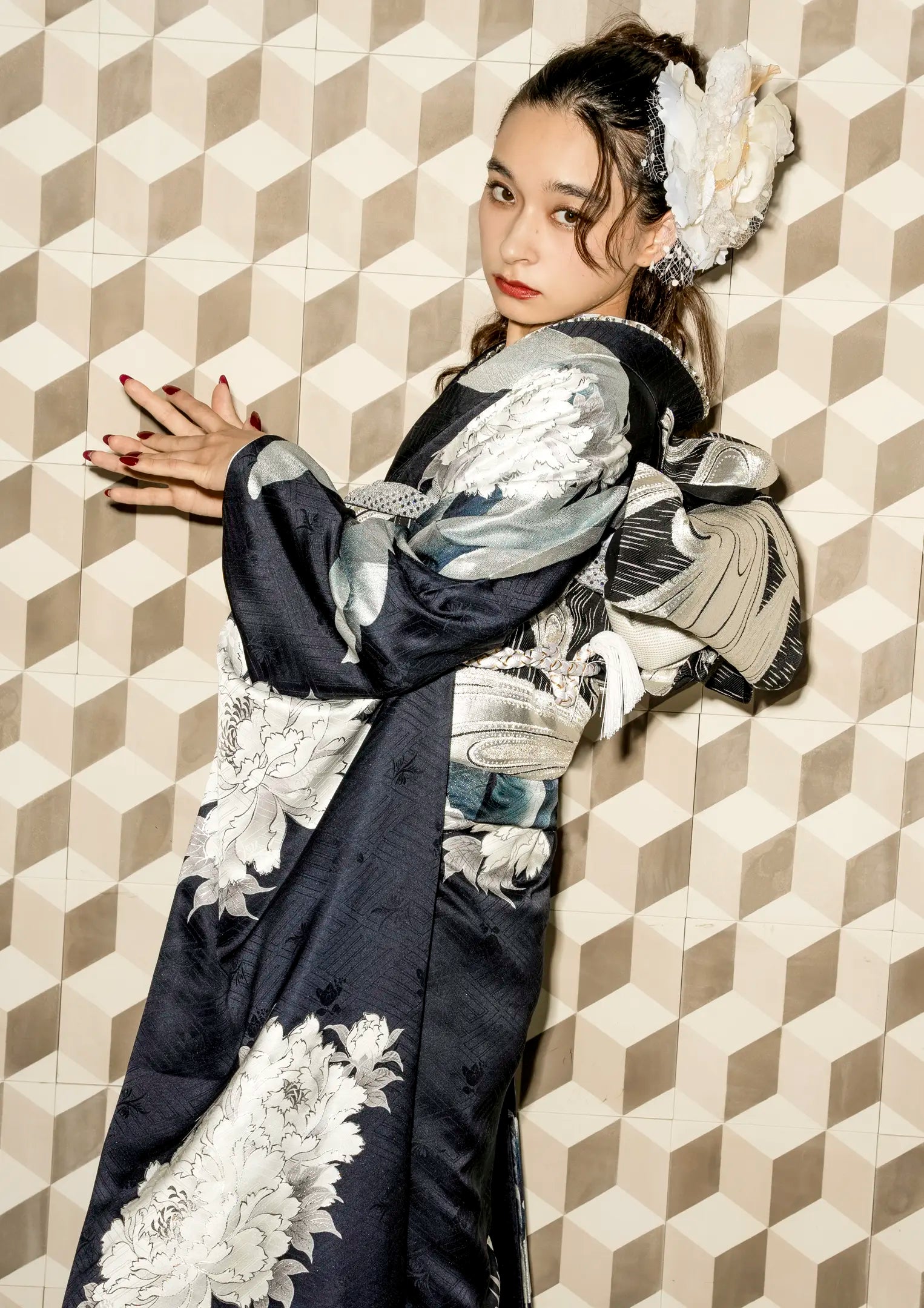 振袖ネットレンタル:銀の華】モダンでシンプルなデザイン/KH-517 振袖ネットレンタル:銀の華】モダンでシンプルなデザイン/KH-517