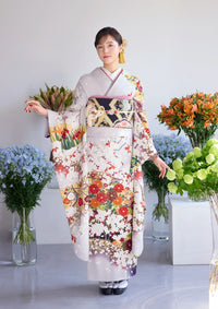 【振袖ネットレンタル：淡い藤色 】高級古典振袖/KH-327