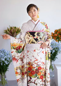 【振袖ネットレンタル：淡い藤色 】高級古典振袖/KH-327