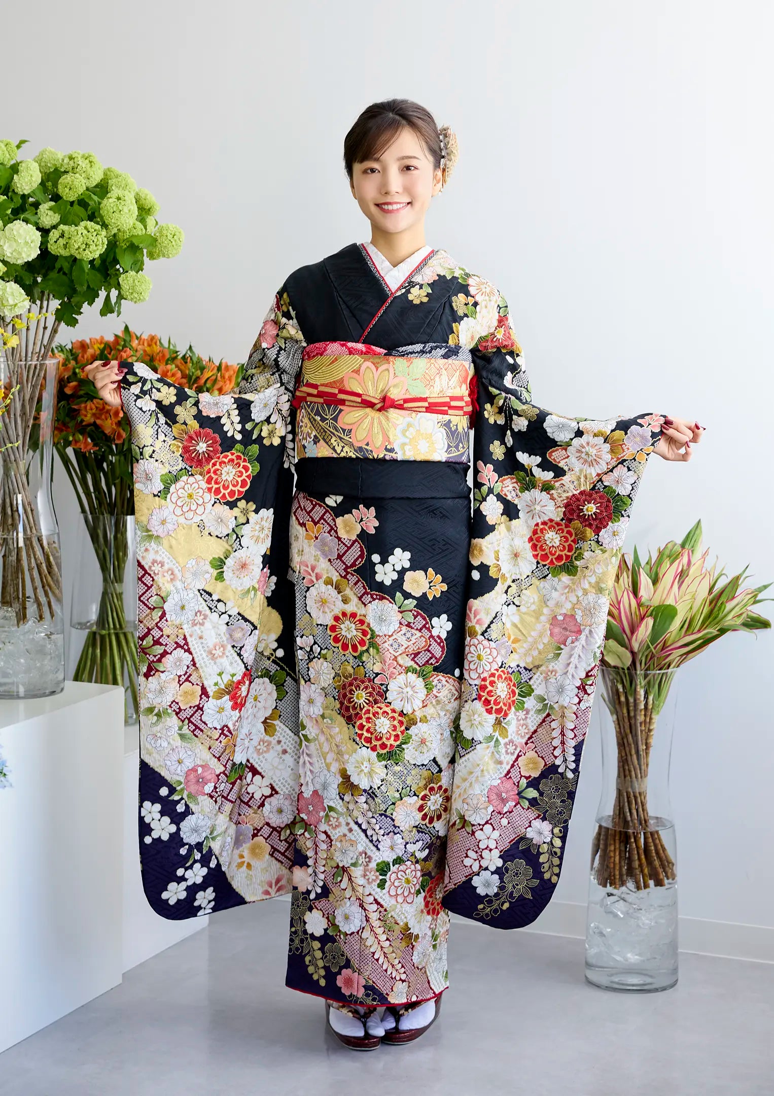 振袖ネットレンタル:黒地に花 】色とりどりの花々/KH-536 – kimono 振袖ネットレンタル:黒地に花 】色とりどりの花々/KH-536 – kimono