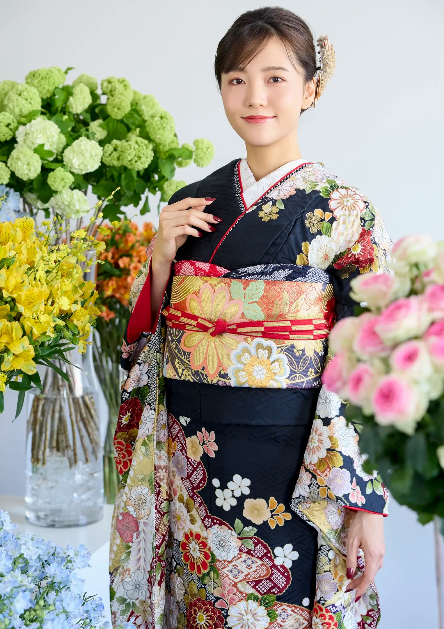 平和屋着物□豪華振袖 刺繍 花尽くし 暈し染め 金彩 逸品 w844 正絹