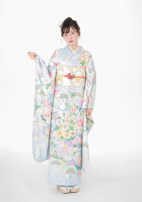 【振袖ネットレンタル：淡い水色】柔らかく優しい雰囲気/KH-570