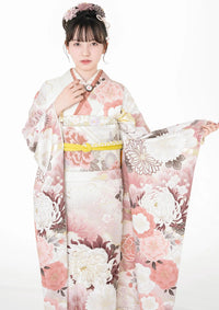 【振袖ネットレンタル：淡い桃色】柔らかく優しい雰囲気/KH-574