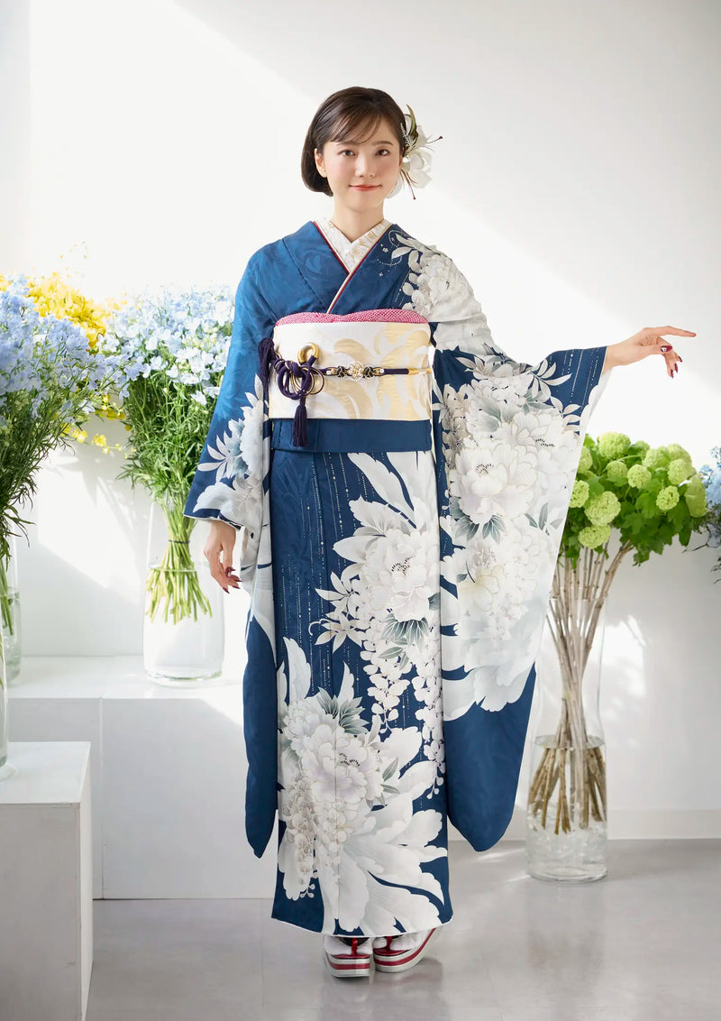 振袖ネットレンタル:青に牡丹 】品よく美しく々/KH-577 – kimono 振袖ネットレンタル:青に牡丹 】品よく美しく々/KH-577 – kimono