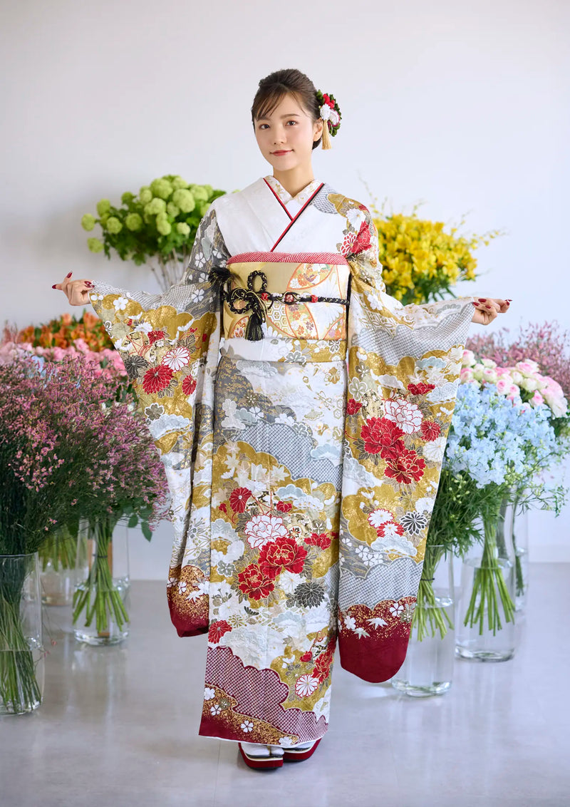 【振袖ネットレンタル：瑞雲牡丹 】王道に格式高く/KH-578