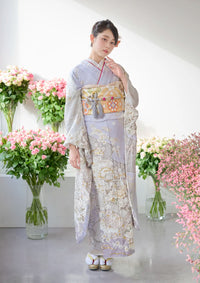 【振袖ネットレンタル：淡藤色に吉祥文様 】慎ましく上品に/KH-580