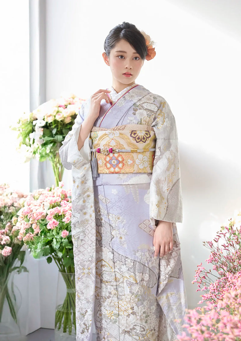 【振袖ネットレンタル：淡藤色に吉祥文様 】慎ましく上品に/KH-580