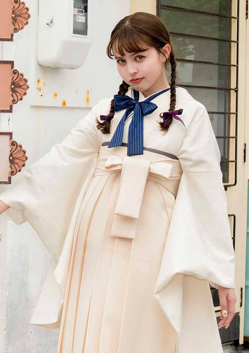 【袴ネットレンタル：クラシカルセーラーアイボリー】洋風な学生さん/NN-R3