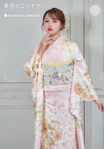 【振袖ネットレンタル：ピンクベージュで華やかに】杏樹様専用/SB-11