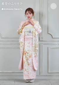 【振袖ネットレンタル：ピンクベージュで華やかに】杏樹様専用/SB-11