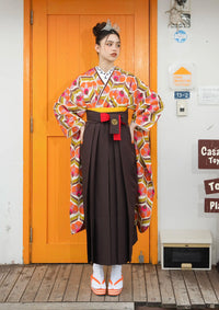 【袴ネットレンタル：レトロブラウン】昭和レトロを楽しんで/NKH-554