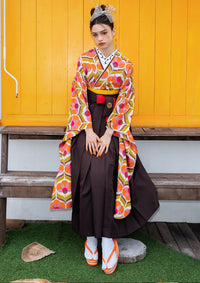 【袴ネットレンタル：レトロブラウン】昭和レトロを楽しんで/NKH-554