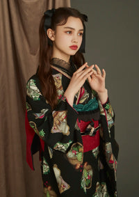 【振袖ネットレンタル：まるで西洋絵画】細やかなレースづかいで魅せるドールスタイル/FL-E102