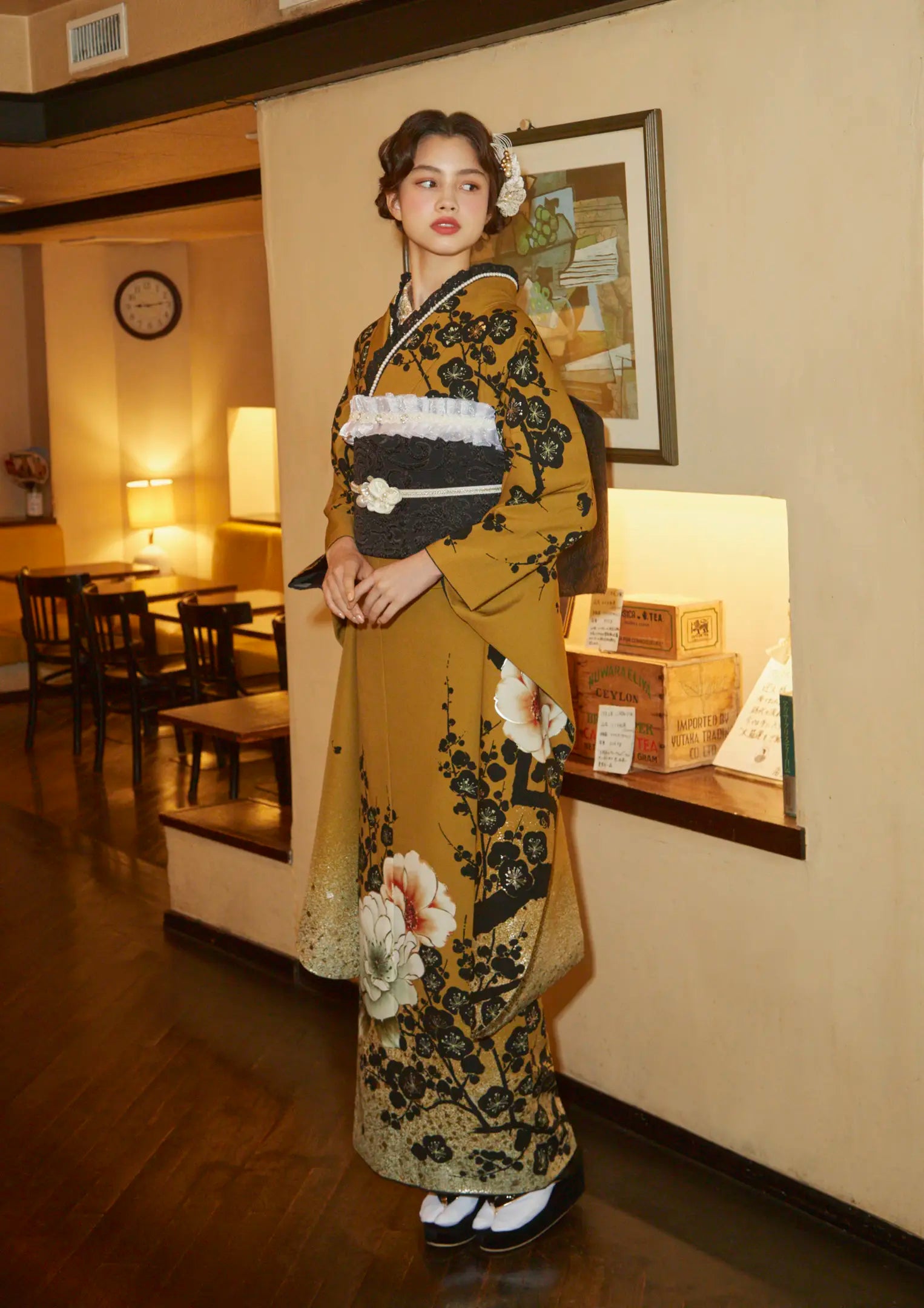 【振袖ネットレンタル：モダンガール】和洋折衷なデザイン/FL-E104