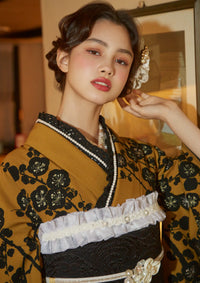 【振袖ネットレンタル：モダンガール】和洋折衷なデザイン/FL-E104