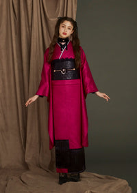 【振袖ネットレンタル：ビビッドピンクの闇かわゴシック】毒っけピンクのダークゴシックスタイル/FL-E106