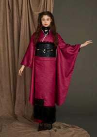 【振袖ネットレンタル：ビビッドピンクの闇かわゴシック】毒っけピンクのダークゴシックスタイル/FL-E106