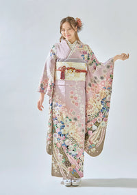 【振袖ネットレンタル：はんなり可愛く】桜舞う桜舞うピンク/FL-E201