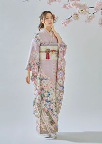 【振袖ネットレンタル：はんなり可愛く】桜舞う桜舞うピンク/FL-E201