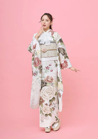 【振袖ネットレンタル：くすみピンク】ガーリーな雰囲気で可愛く/FL-E314
