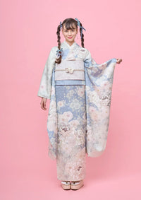 【振袖ネットレンタル：パステルブルー】あざと可愛く/FL-E319