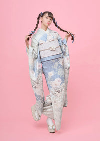 【振袖ネットレンタル：パステルブルー】あざと可愛く/FL-E319