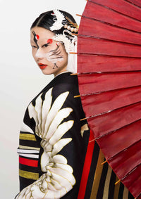 【振袖ネットレンタル】鶴が舞う黒/KH-604