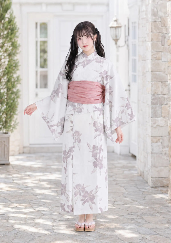 【浴衣販売】セパレート浴衣帯つきセット大人可愛いフェミニンなデザイン/WY-11
