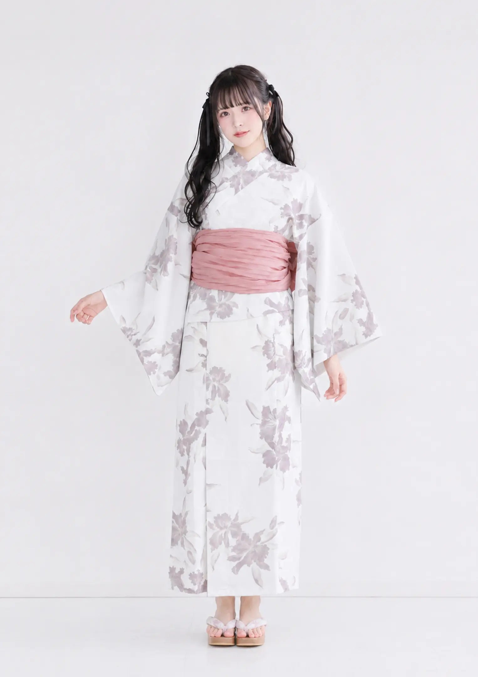 【浴衣販売】セパレート浴衣帯つきセット大人可愛いフェミニンなデザイン/WY-11