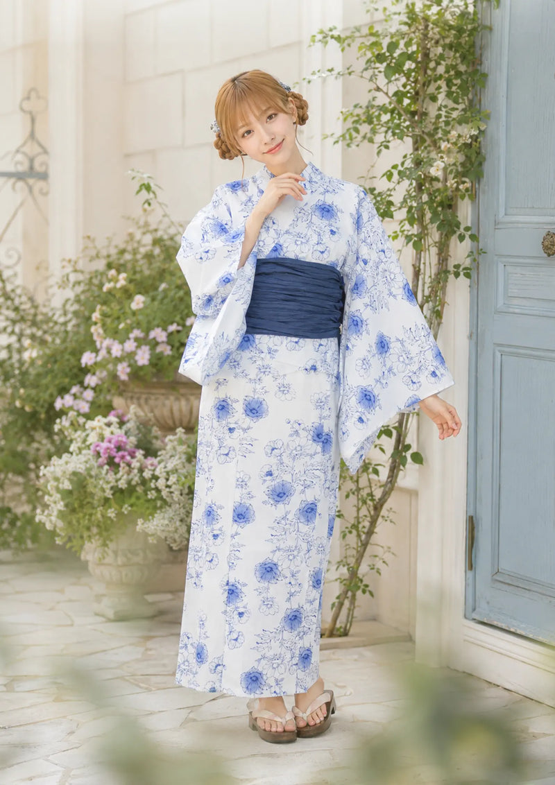 浴衣販売】セパレート2way浴衣帯つきセット涼しげに可愛く/WY-14