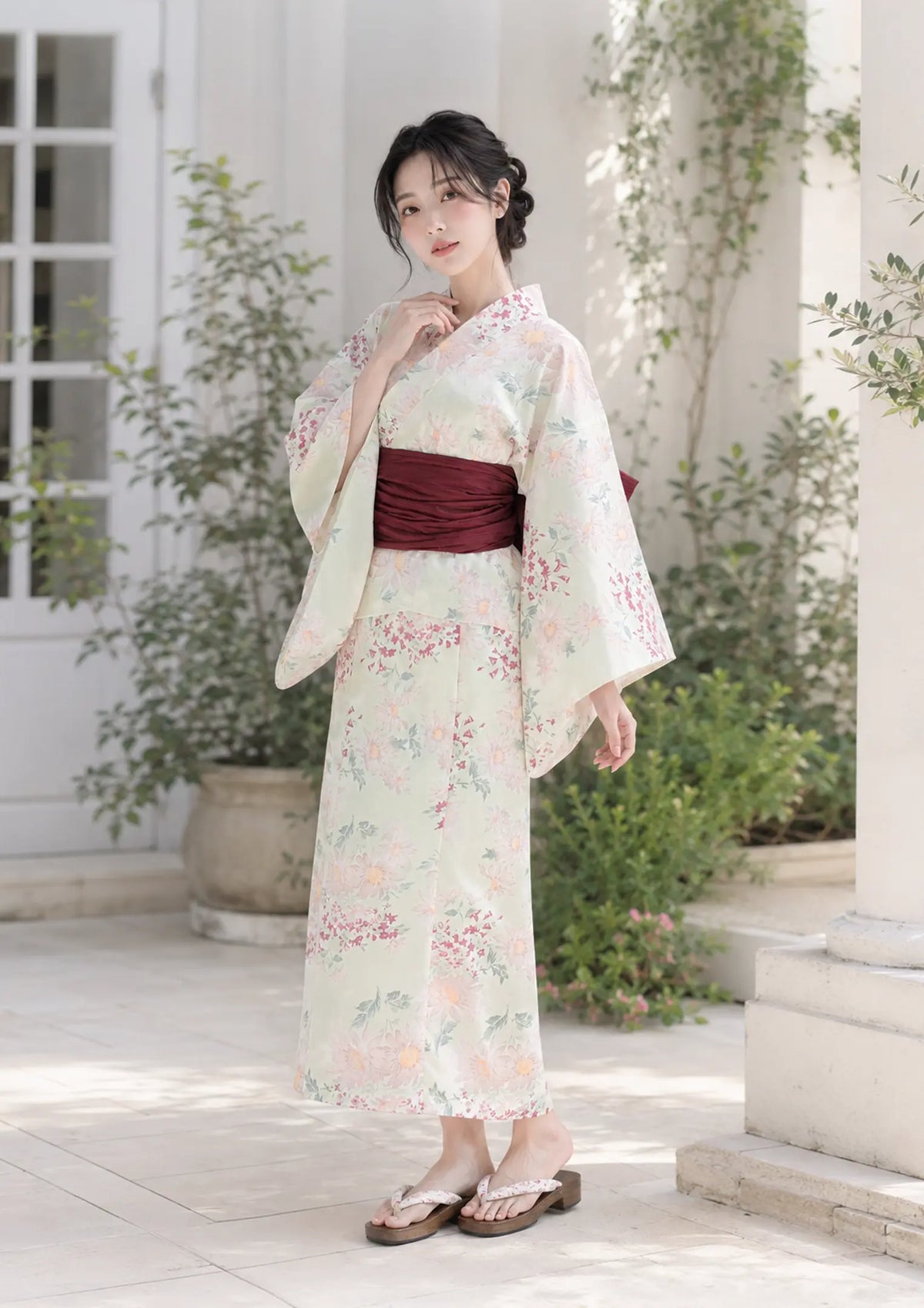 浴衣販売】セパレート2way浴衣帯つきセット今時なニュアンスカラー/WY