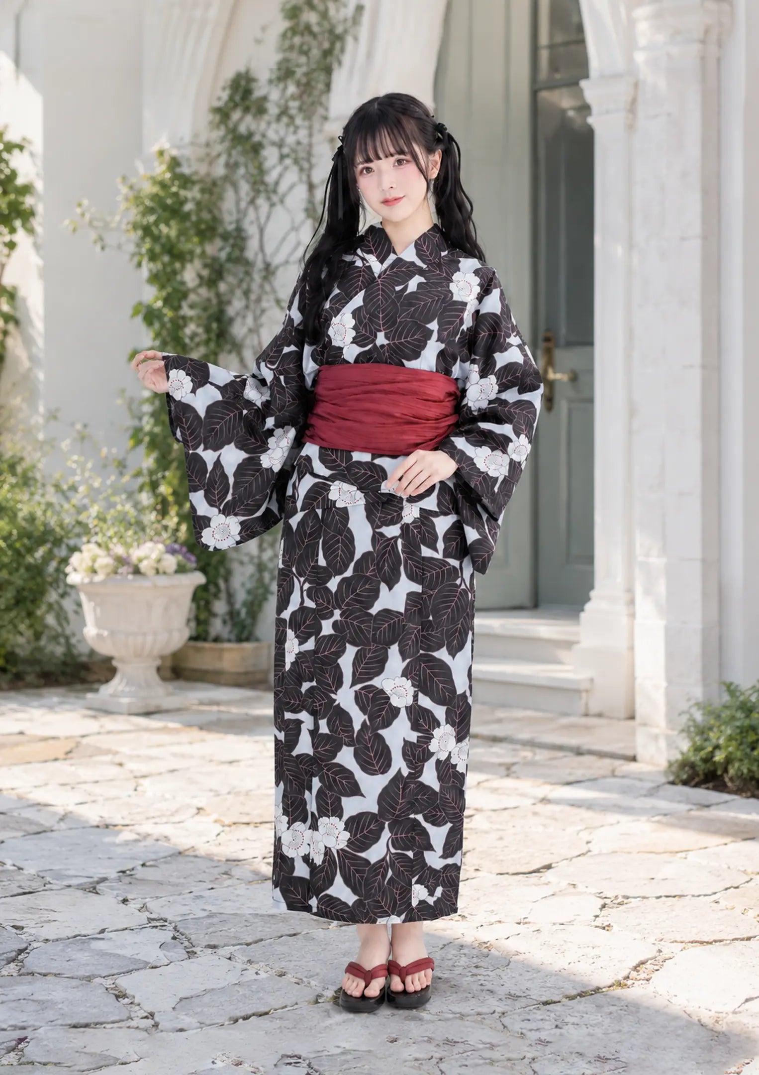浴衣販売】セパレート2way浴衣帯つきセット可愛らしくも個性的な雰囲気