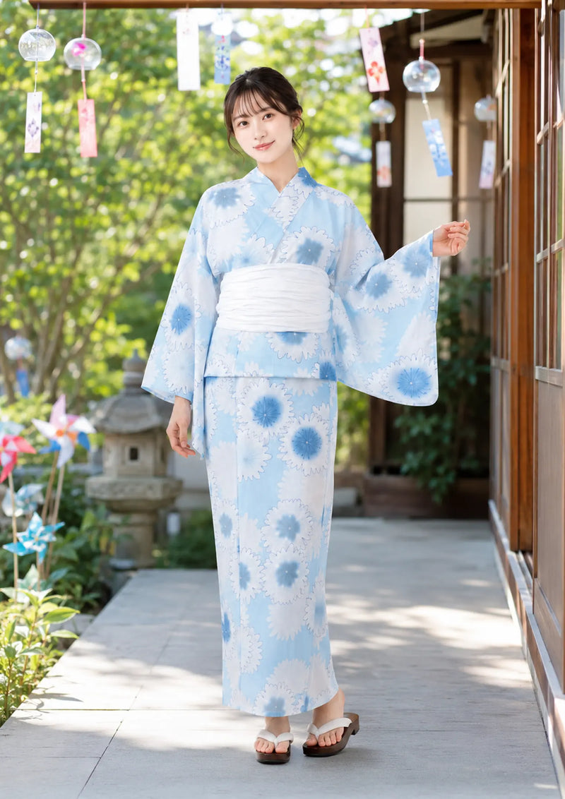 浴衣販売】セパレート2way浴衣帯つきセット爽やかに大人っぽく/WY-17