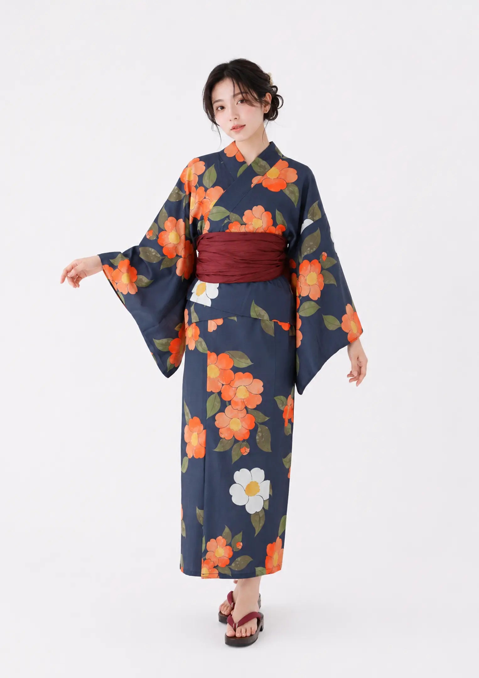 【浴衣販売】セパレート浴衣帯つきセット レトロな雰囲気が好きな方におすすめ/WY-18