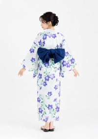 【浴衣販売】セパレート浴衣帯つきセット朝顔がレトロで可愛い雰囲気/WY-19
