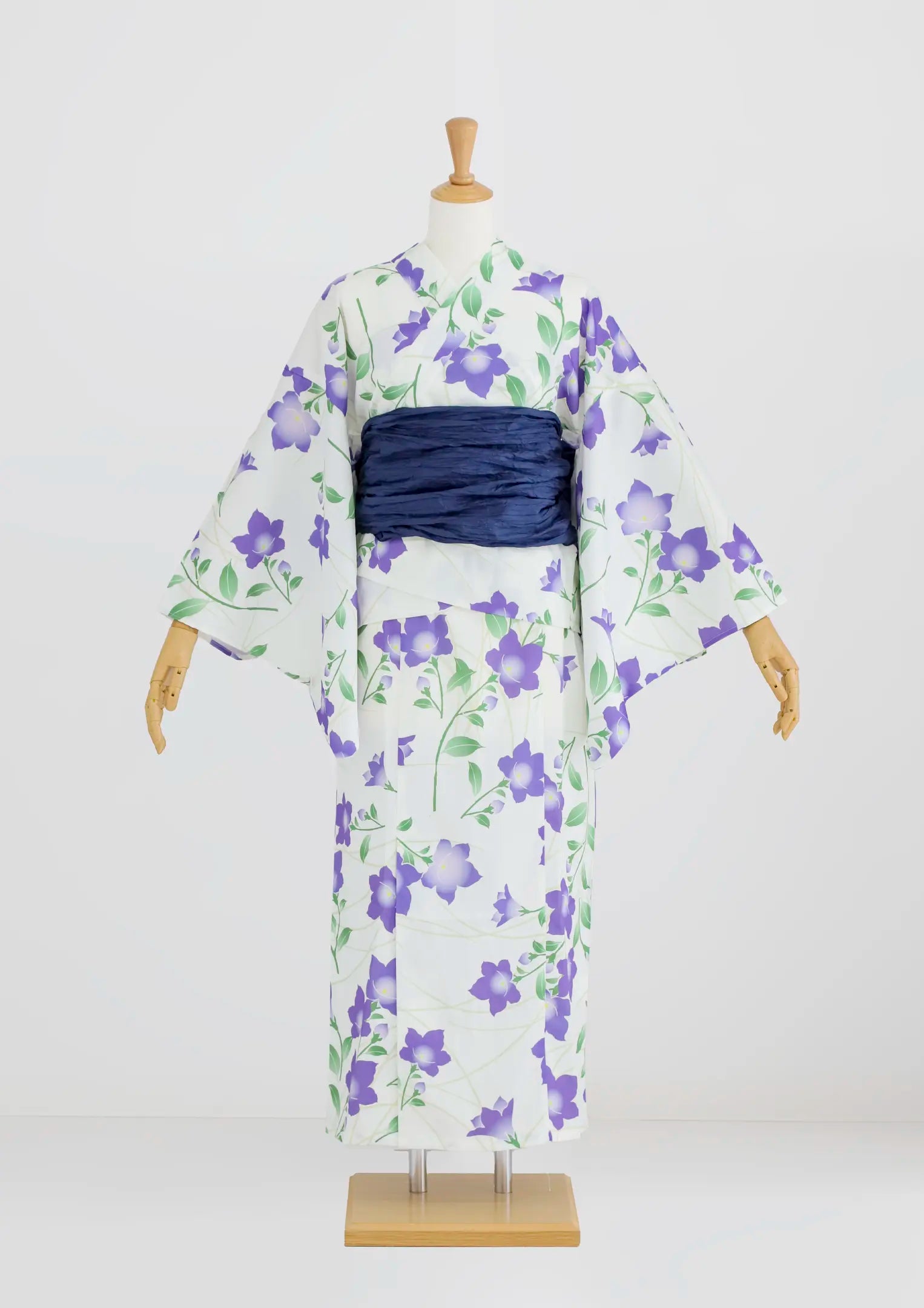 【浴衣販売】セパレート浴衣帯つきセット朝顔がレトロで可愛い雰囲気/WY-19