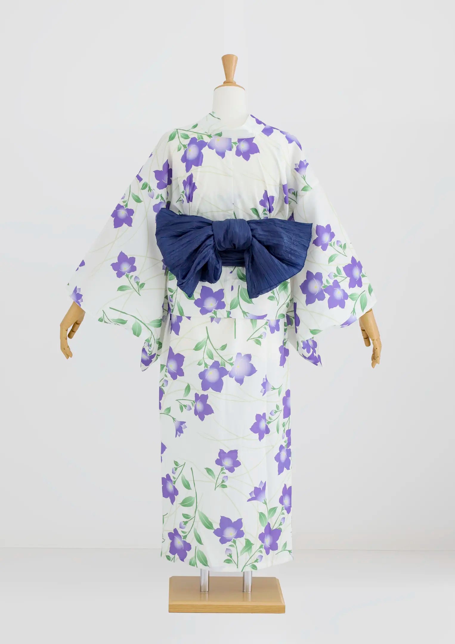 【浴衣販売】セパレート浴衣帯つきセット朝顔がレトロで可愛い雰囲気/WY-19