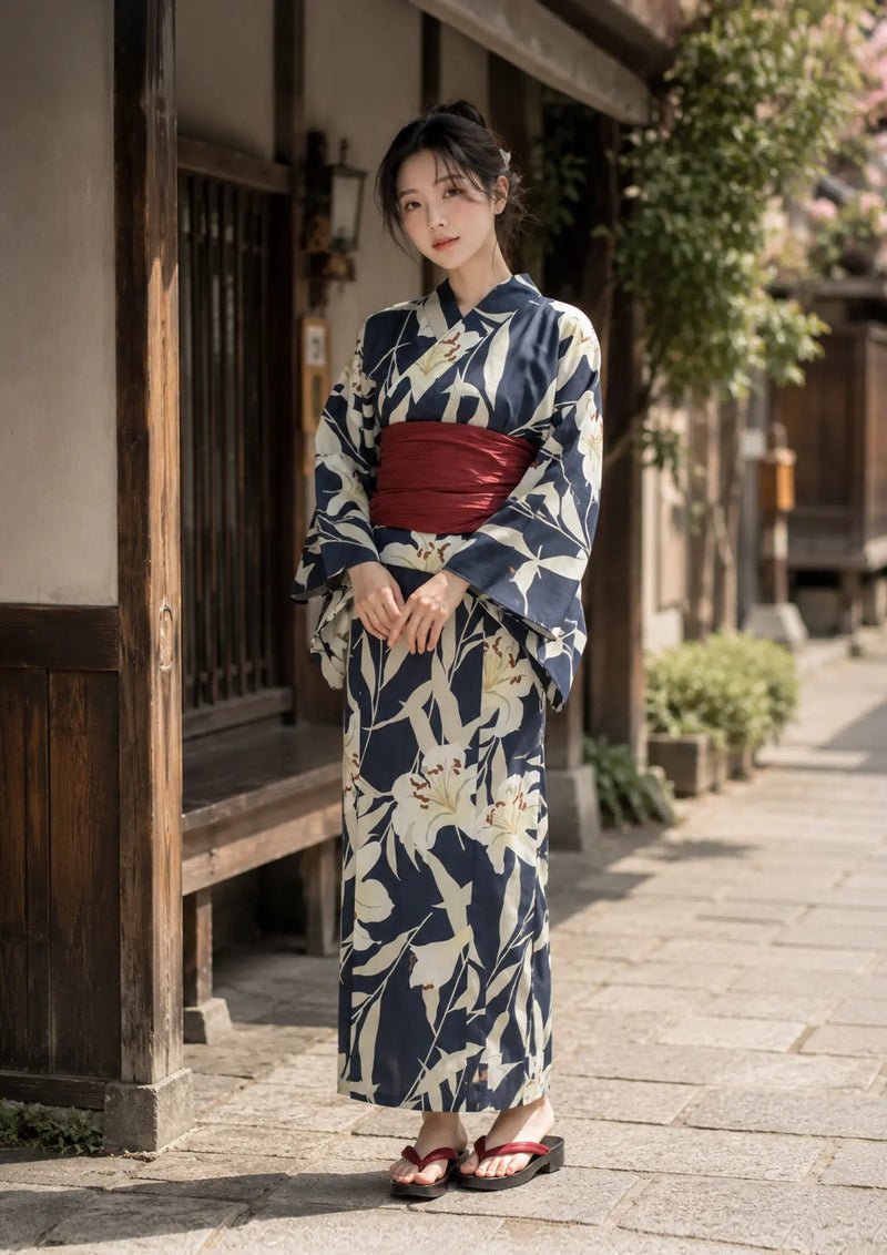 浴衣販売】セパレート2way浴衣帯つきセット大人モダンな雰囲気/WY-20