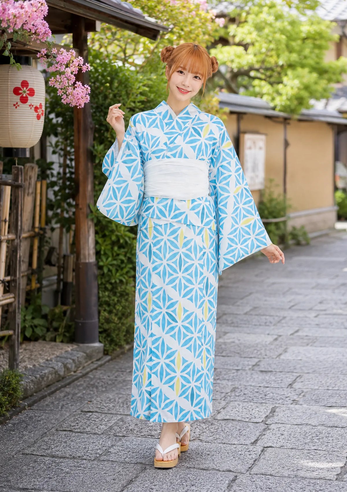 浴衣販売】セパレート2way浴衣帯つきセット爽やかな水色が夏らしい/WY