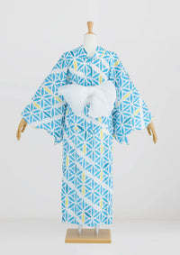 【浴衣販売】セパレート浴衣帯つきセット爽やかな水色が夏らしい爽やかな水色が夏らしい/WY-3