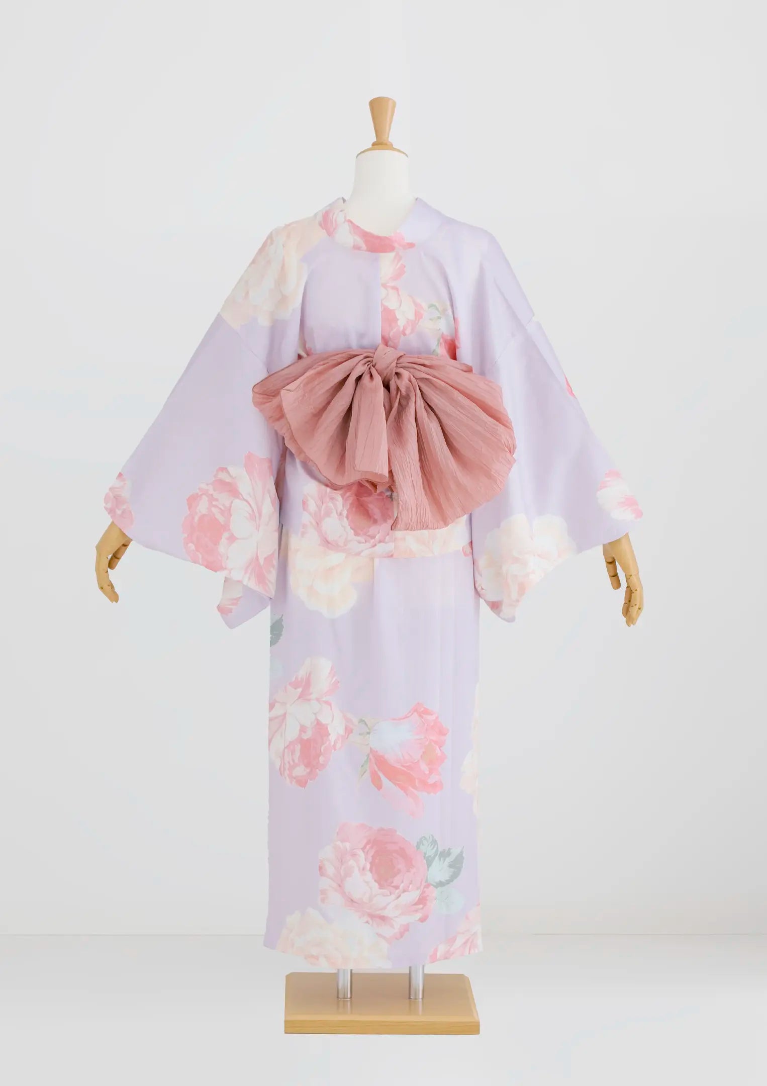 【浴衣販売】セパレート浴衣帯つきセット薄紫のニュアンスカラーで大人っぽく/WY-5