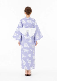 【浴衣販売】セパレート浴衣帯つきセット薄紫に白の組み合わせでガーリーに/WY-6
