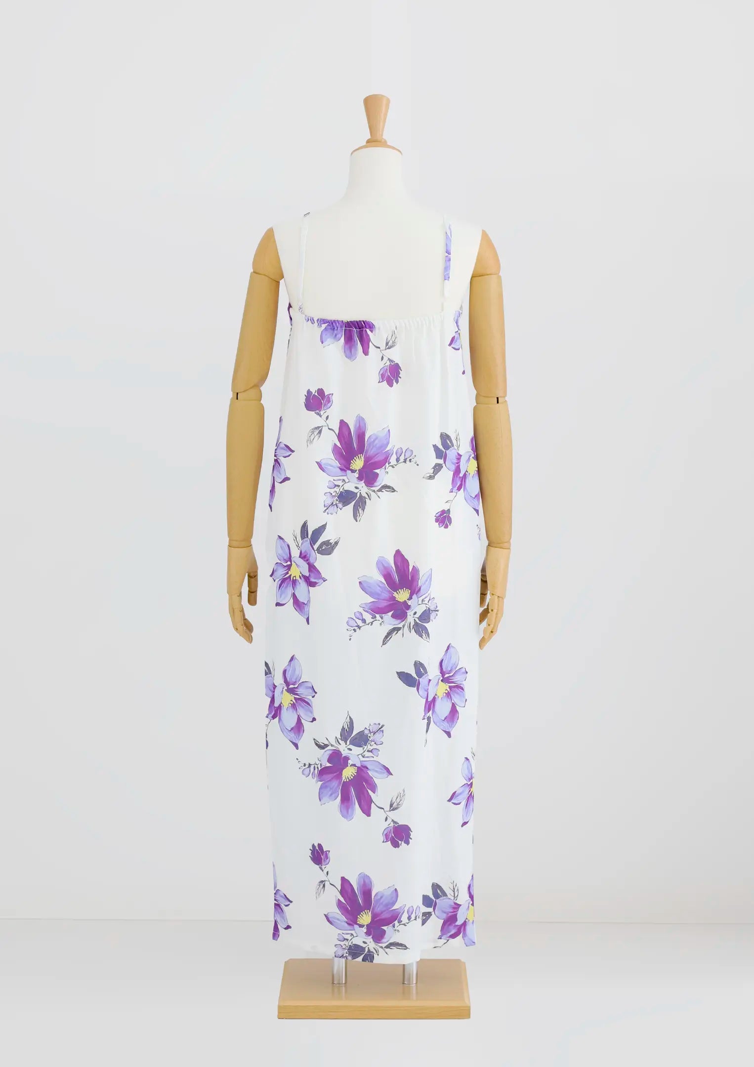 【浴衣販売】セパレート浴衣帯つきセット白地に紫の花で爽やかに大人っぽく/WY-8