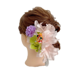 【髪飾り：シアー素材の大きい花が派手かわいい】hair-33