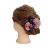 【髪飾り：ピンクベージュに青色がアクセントの和モダンセット】hair-6